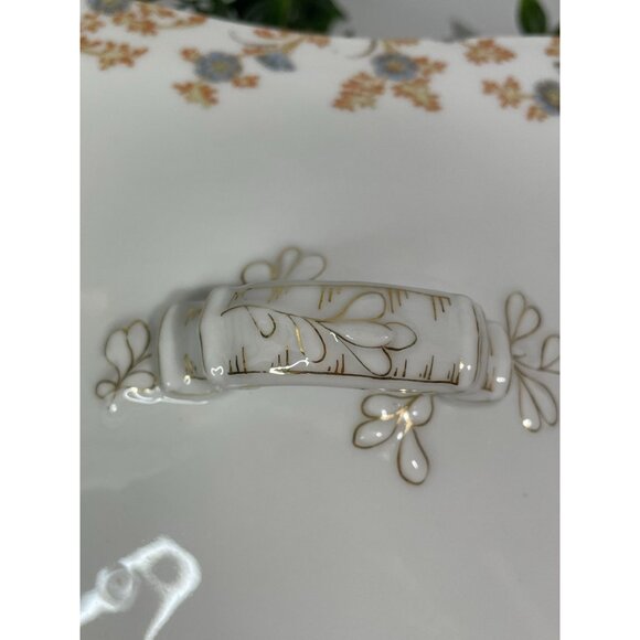 Antique H&C Limoges France Porcelain Covered Vegetable Tureen Dish Floral Design - Picture 3 of 16